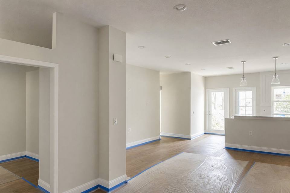 Clean finished drywall interior with crisp wall corners in Vero Beach